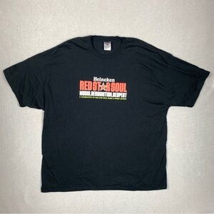 Heineken Graphic Shirt Mens 2XL Red Star Soul Music Promo Y2K